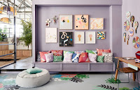 Staggering interior design with purple color
