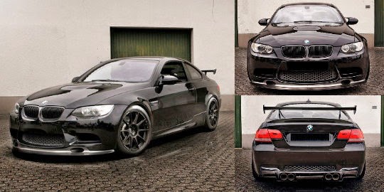 Foto gambar modifikasi mobil bmw sport ceper warna hitam 