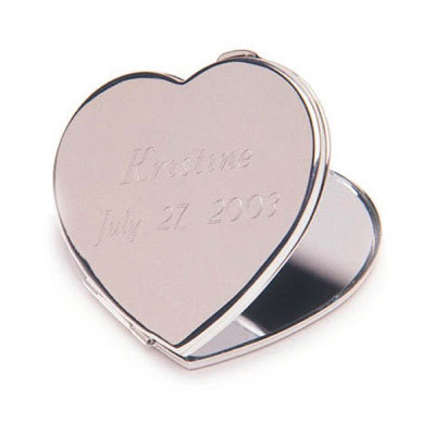 Personalized+Heart+Shaped+Compact+Mirror