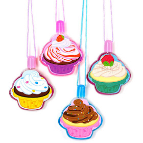 Set of 12 cupcake bubble necklaces make a fun and inexpensive holiday gift to give your troop