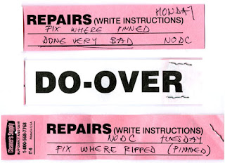 Repairs Do-Over Rework at dry cleaners