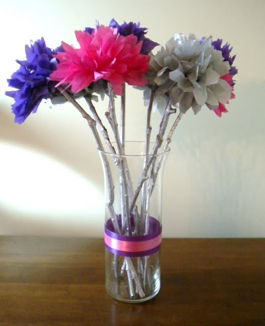 Eco gifts Tissue Paper Flower Wedding Centerpieces