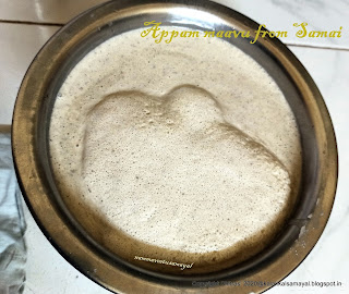 Appam batter [ appam maavu ] after fermentation