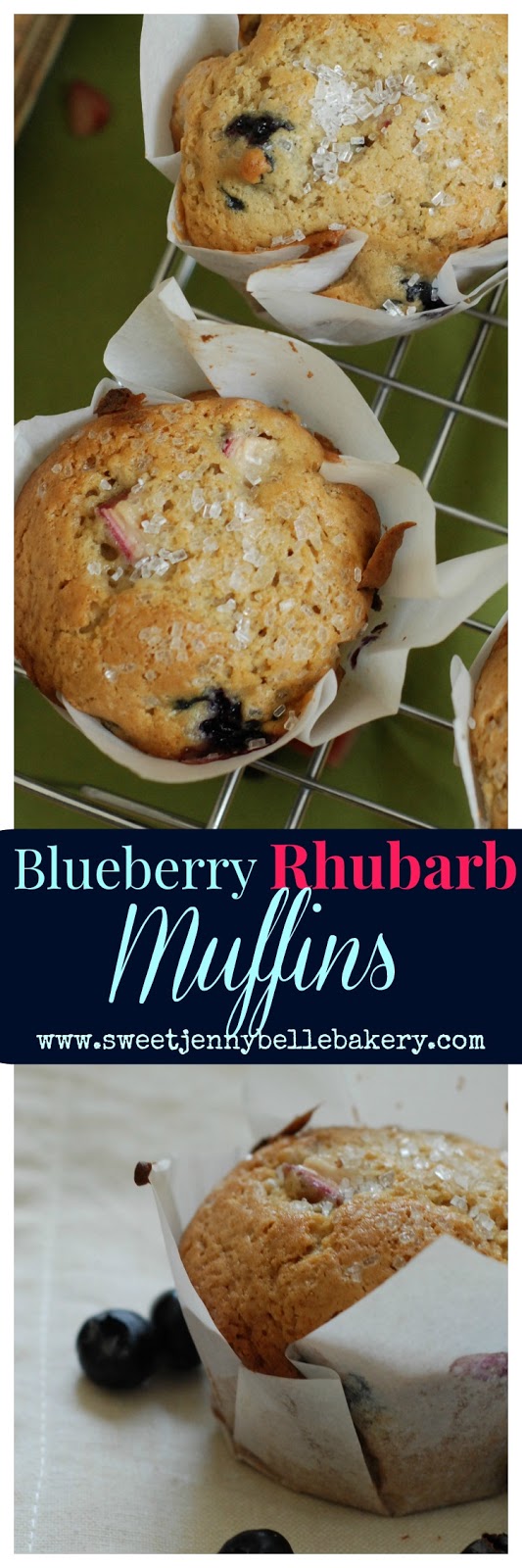 easy blueberry rhubarb muffin recipe