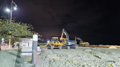 Alargamento da faixa de areia da praia de Balneário Camboriú