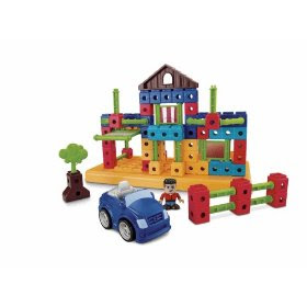 Pre-kindergarten toys - Fisher Price TRIO Building Set with Storage