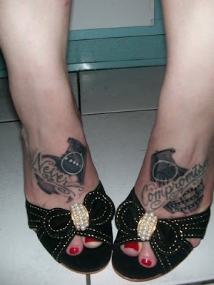 female tattoos on foot