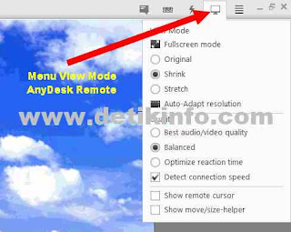 menu view mode remote anydesk