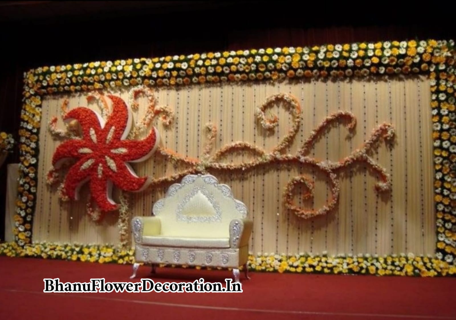 wedding stage decoration in machilipatnam - Bhanu Flower Decoration