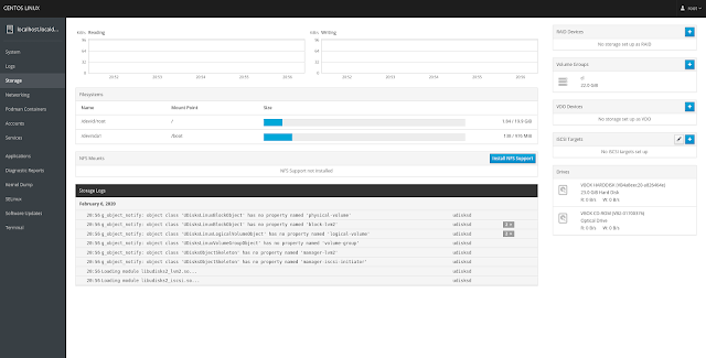 Management CentOS 8  Linux With Cockpit Web Console