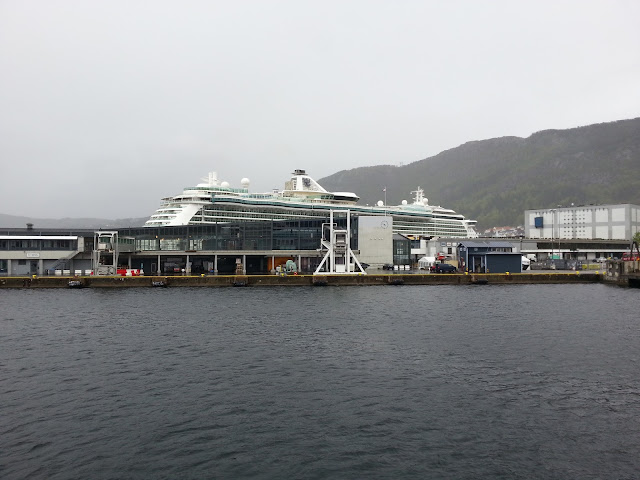 Royal Caribbean cruise ship Serenade of the Seas in Bergen, Norway on a fjord cruise