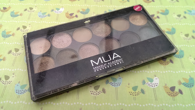 A photo of the MUA undressed palette (used!)