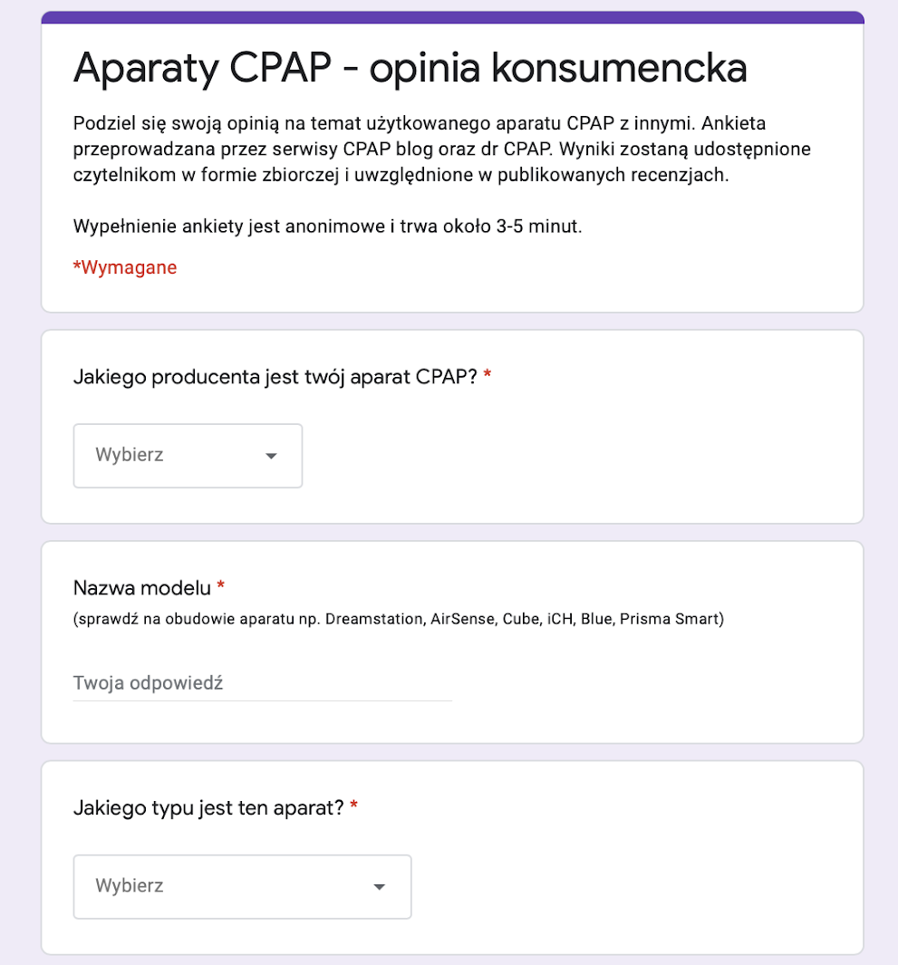 Jak aparaty CPAP są oceniane przez użytkowników - podsumowanie ankiety konsumenckiej