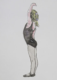 Elise Campello - Sonoma Ballet Conservatory 1992 Watercolor by F. Lennox Campello