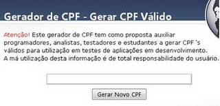 Gerador de CPFs online