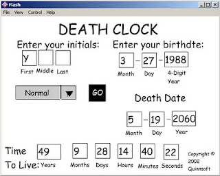 Deathclock Inilah Situs Untuk Memprediksi Waktu Kematian Anda