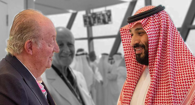 Indignación por una imagen del rey emérito con el heredero de la corona saudí