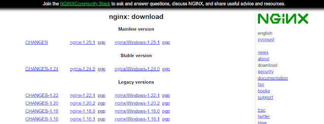 Download Nginx Server from the web