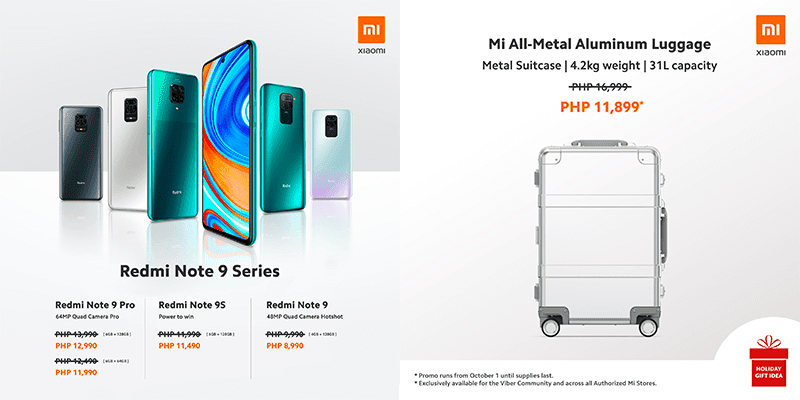 Xiaomi and Mi Store PH cuts prices of Redmi Note 9 series, all-metal Aluminum Luggage and more!
