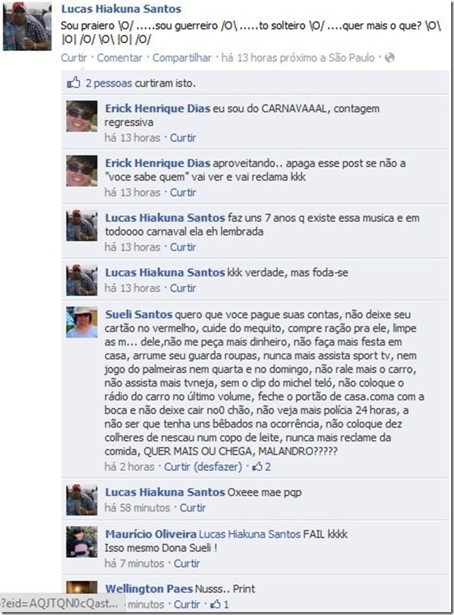 face msn mãe