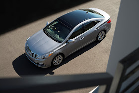 Front 3/4 view from above of 2015 Hyundai Azera Limited