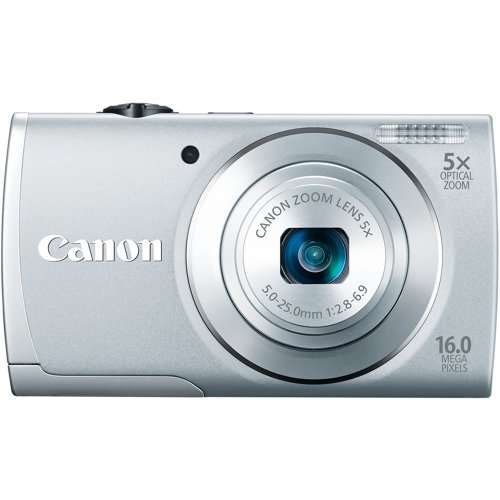 Canon PowerShot A2600 IS 16.0 MP Digital Camera with 5x Optical Zoom and 720p Full HD Video Recording (Silver)