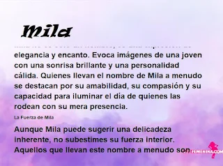 ▷ Significado del nombre Mila