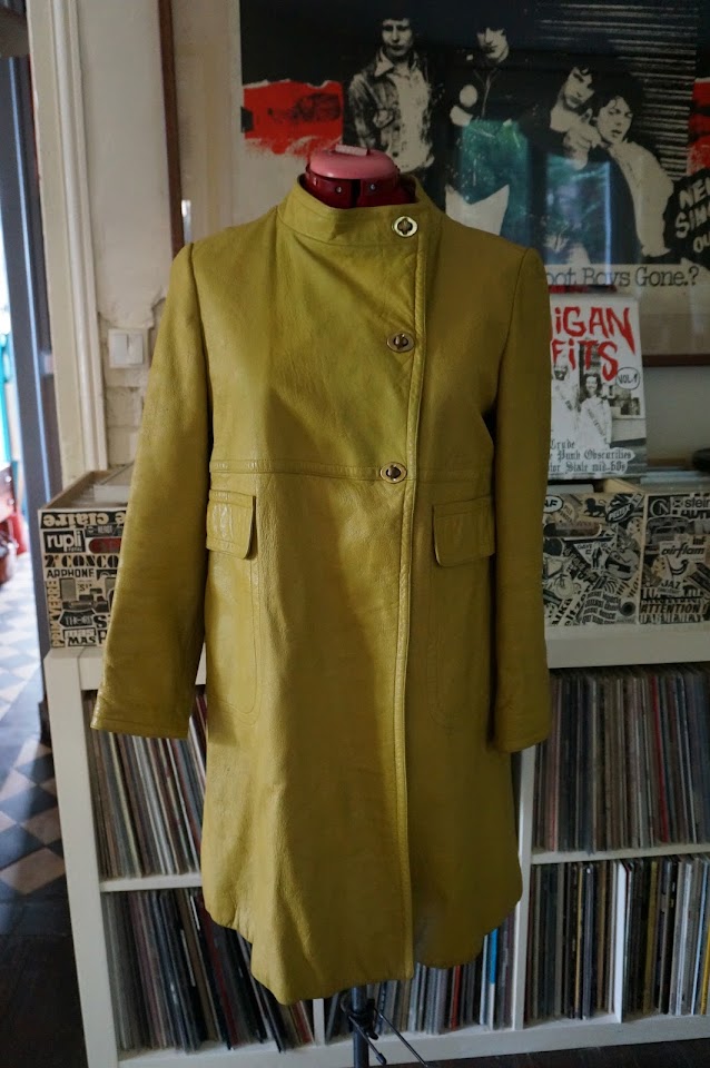 60s leather chartreuse coat Bonnie cashin sills