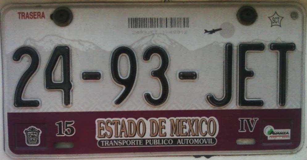 Placas de Autos de México y otras COS999AS Taxi del