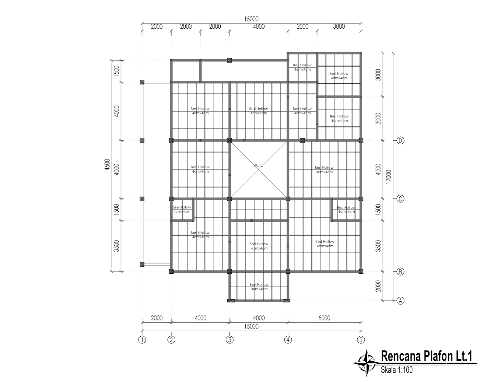 Contoh Gambar Kerja Lengkap Rumah Besar 2 Lantai Di 