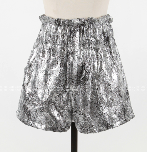 Metallic High Waist Shorts