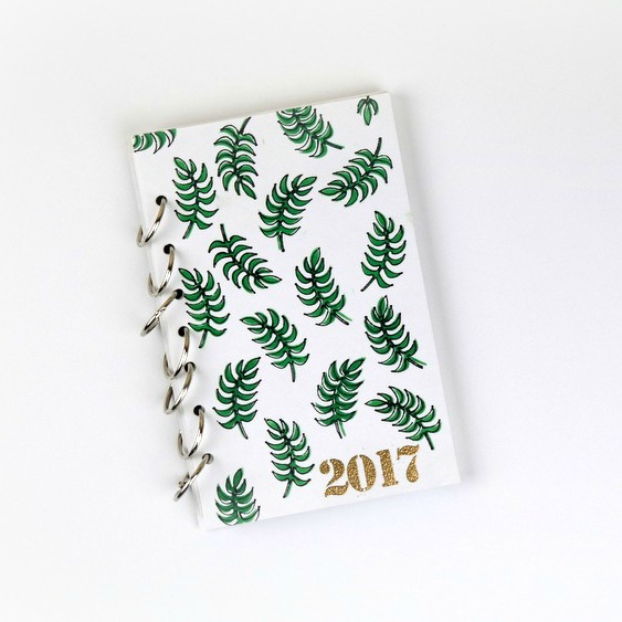 2017 Hand Stenciled and Embossed Bullet Journal Planner From Scratch Video Tutorial by Dana Tatar for Clearsnap