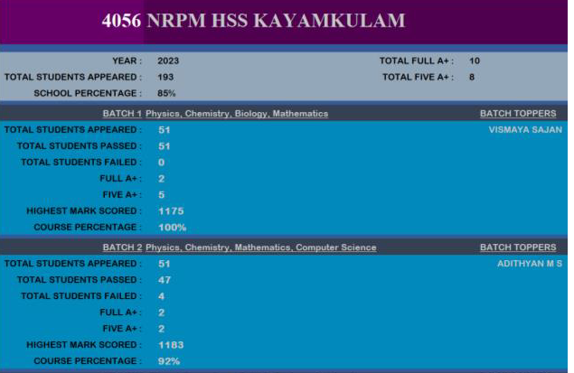 result analyser summary