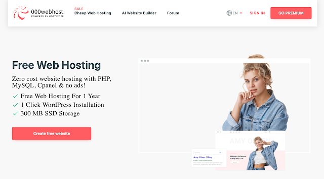 000Webhost Free Website Hosting Package