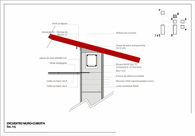 DETALLE ENCUENTRO LATERAL MURO CON CUBIERTA CASTELLANO 1