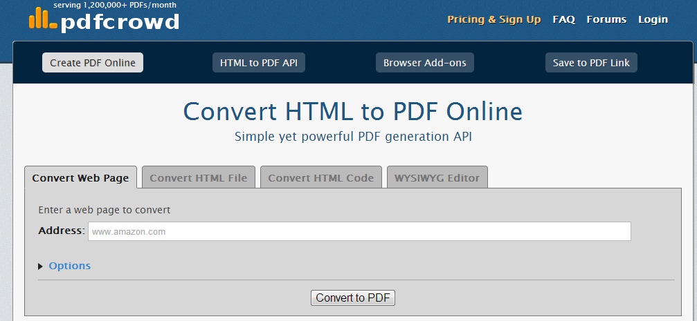 Pasar html a pdf online