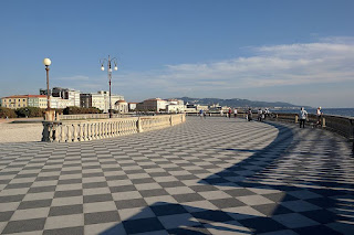 Livorno's beautiful seafront promenade, the elegant Terrazza Mascagni, is one of the city's attractions