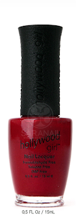 Hollywood girl RED nail Polish with Gold Glitters