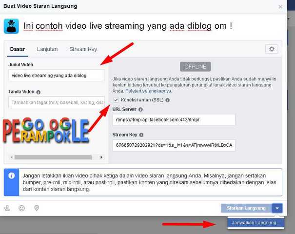 live streaming memakai alat penerbit fanspage facebook cara broadcast video ke live streaming facebook