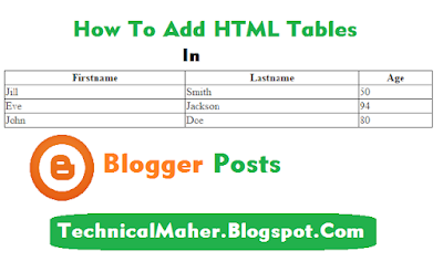 How To Add HTML Tables In Blogger Posts
