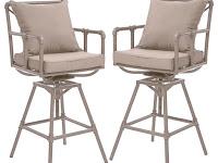 Fine Looking Tallahassee Outdoor Adjustable Height Swivel Bar Stools