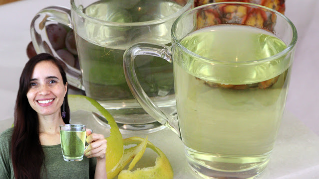 Chá com casca de fruta chá de casca de limão, chá de casca de laranja, chá de casca de abacaxi