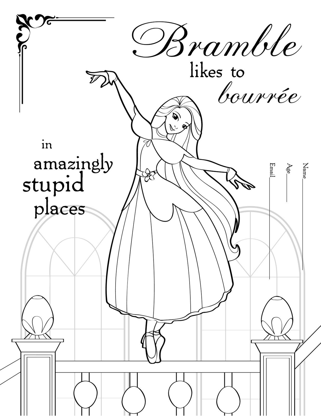 These coloring pages feature characters from the novel You might not be able to tell but they like to dance