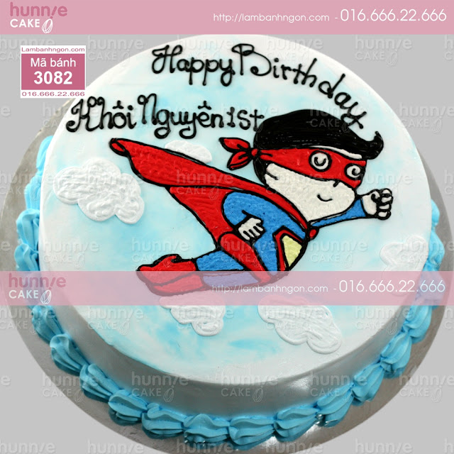 Bánh gato kem sinh nhật vẽ hình siêu nhân SuperMan