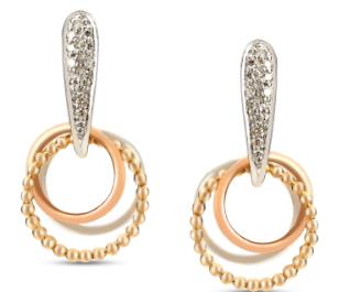 14kt Yellow Gold Diamond Hoop Earrings