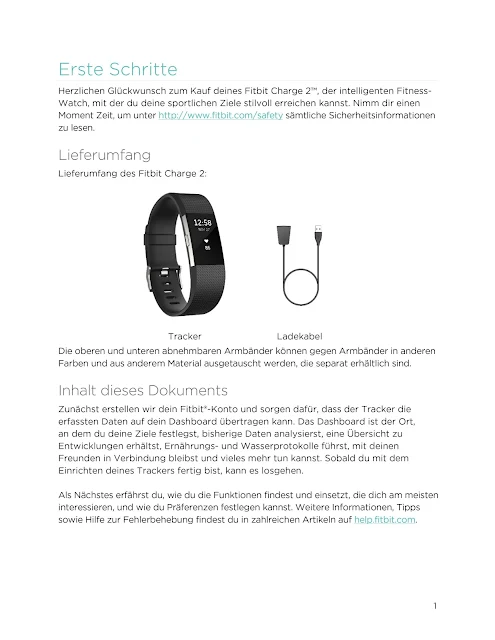 Bedienungsanleitung Handbuch Fitbit Charge 2
