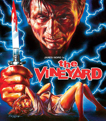Cover art for Vinegar Syndrome's Blu-ray/DVD combo of THE VINEYARD.