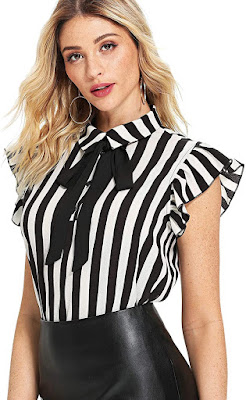 Women's Short Sleeve Striped Shirts