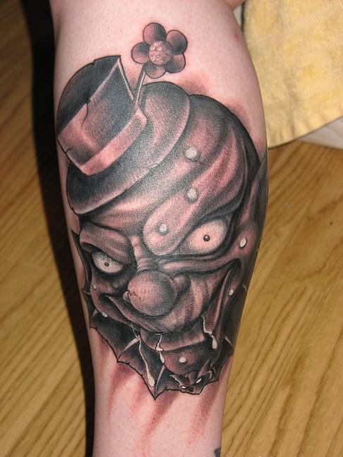 The fifth of my clown tattoos is at last a cool tattoo design 
