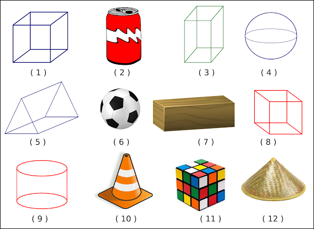 Soal Matematika Kelas 1 SD Bab 4 Bangun Ruang dan Kunci Jawaban